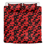 Black And Red Casino Card Pattern Print Duvet Cover Bedding Set