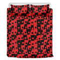 Black And Red Casino Card Pattern Print Duvet Cover Bedding Set