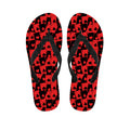 Black And Red Casino Card Pattern Print Flip Flops