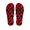 Black And Red Casino Card Pattern Print Flip Flops
