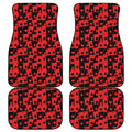Black And Red Casino Card Pattern Print Front and Back Car Floor Mats
