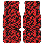 Black And Red Casino Card Pattern Print Front and Back Car Floor Mats