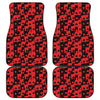 Black And Red Casino Card Pattern Print Front and Back Car Floor Mats