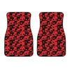 Black And Red Casino Card Pattern Print Front Car Floor Mats