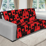 Black And Red Casino Card Pattern Print Futon Protector