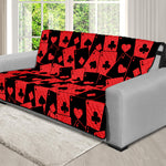 Black And Red Casino Card Pattern Print Futon Protector