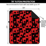 Black And Red Casino Card Pattern Print Futon Protector