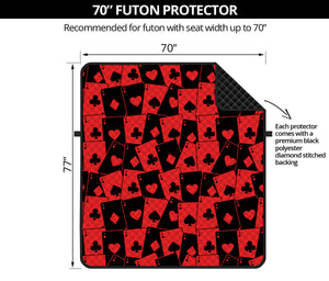 Black And Red Casino Card Pattern Print Futon Protector