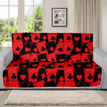 Black And Red Casino Card Pattern Print Futon Protector