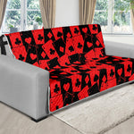 Black And Red Casino Card Pattern Print Futon Protector