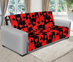 Black And Red Casino Card Pattern Print Futon Protector