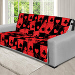 Black And Red Casino Card Pattern Print Futon Protector