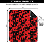 Black And Red Casino Card Pattern Print Futon Protector