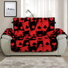 Black And Red Casino Card Pattern Print Half Sofa Protector