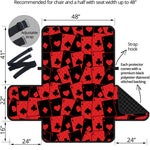 Black And Red Casino Card Pattern Print Half Sofa Protector