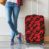 Black And Red Casino Card Pattern Print Luggage Cover