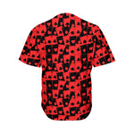 Black And Red Casino Card Pattern Print Men's Baseball Jersey