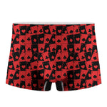 Black And Red Casino Card Pattern Print Men's Boxer Briefs