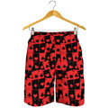 Black And Red Casino Card Pattern Print Men's Shorts