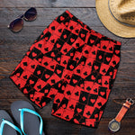 Black And Red Casino Card Pattern Print Men's Shorts