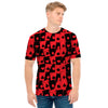 Black And Red Casino Card Pattern Print Men's T-Shirt