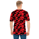 Black And Red Casino Card Pattern Print Men's T-Shirt