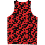 Black And Red Casino Card Pattern Print Men's Tank Top