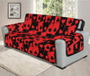 Black And Red Casino Card Pattern Print Oversized Sofa Protector