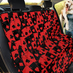 Black And Red Casino Card Pattern Print Pet Car Back Seat Cover