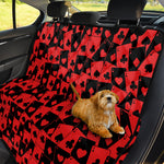 Black And Red Casino Card Pattern Print Pet Car Back Seat Cover