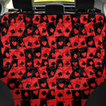 Black And Red Casino Card Pattern Print Pet Car Back Seat Cover