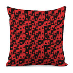 Black And Red Casino Card Pattern Print Pillow Cover