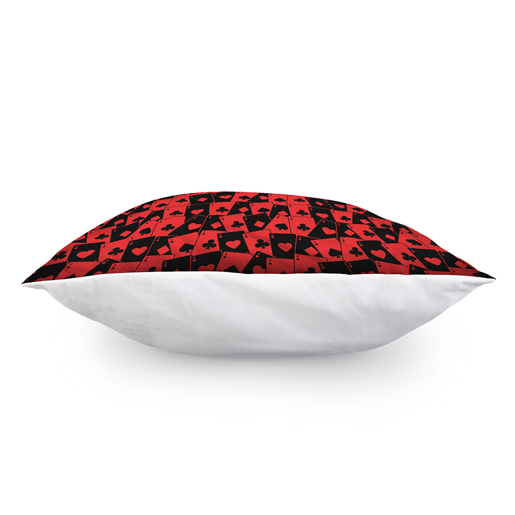 Black And Red Casino Card Pattern Print Pillow Cover