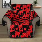 Black And Red Casino Card Pattern Print Recliner Protector