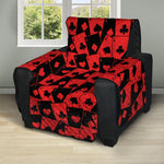 Black And Red Casino Card Pattern Print Recliner Protector