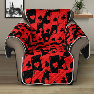 Black And Red Casino Card Pattern Print Recliner Protector