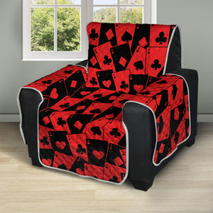 Black And Red Casino Card Pattern Print Recliner Protector