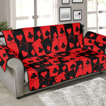 Black And Red Casino Card Pattern Print Sofa Protector