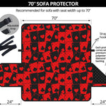 Black And Red Casino Card Pattern Print Sofa Protector