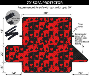 Black And Red Casino Card Pattern Print Sofa Protector