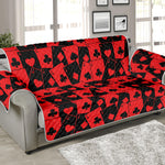 Black And Red Casino Card Pattern Print Sofa Protector