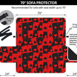 Black And Red Casino Card Pattern Print Sofa Protector