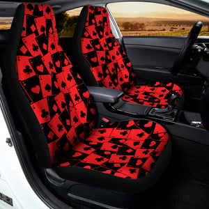 Black And Red Casino Card Pattern Print Universal Fit Car Seat Covers