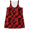 Black And Red Casino Card Pattern Print Women's Racerback Tank Top