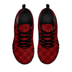 Black And Red Chinese Pattern Print Black Sneakers