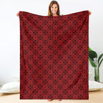 Black And Red Chinese Pattern Print Blanket