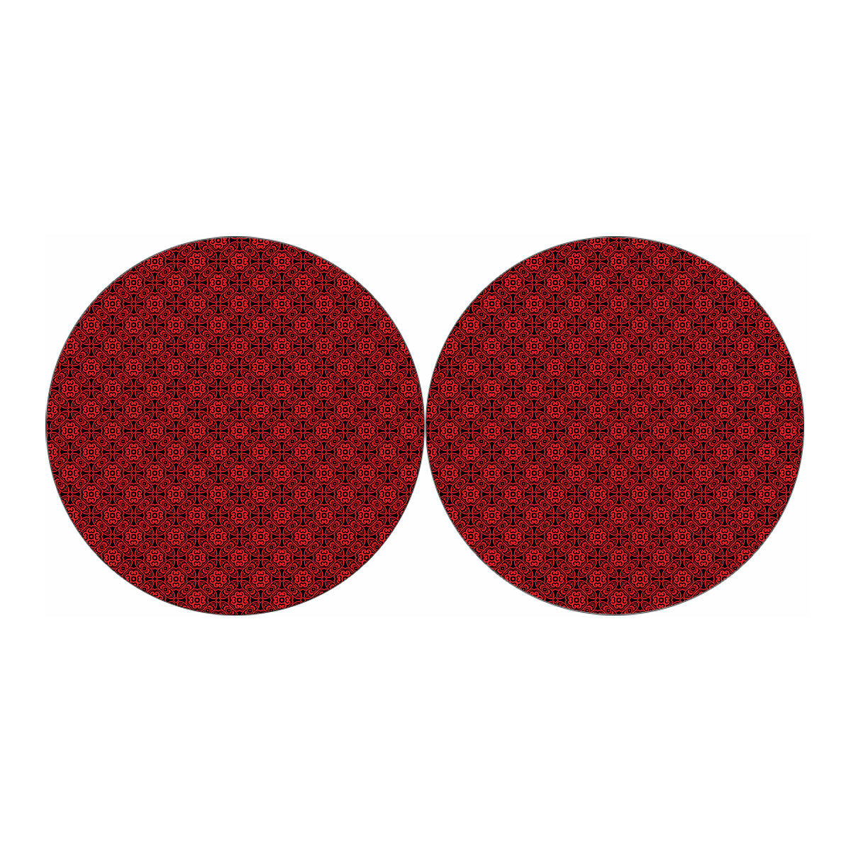 Black And Red Chinese Pattern Print Car Coasters