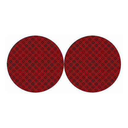Black And Red Chinese Pattern Print Car Coasters