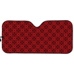 Black And Red Chinese Pattern Print Car Sun Shade