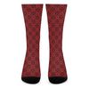 Black And Red Chinese Pattern Print Crew Socks